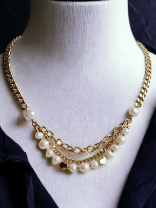 Naszyjnik perełka hodowlana serce