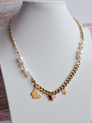 Naszyjnik perła motyl