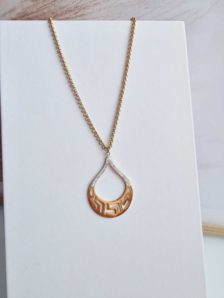 Naszyjnik wzór grecki cyrkonia biała