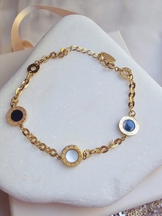 Bransoletka czarne oczko masa perłowa