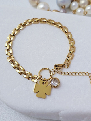 Bransoletka koniczyna cyrkonia