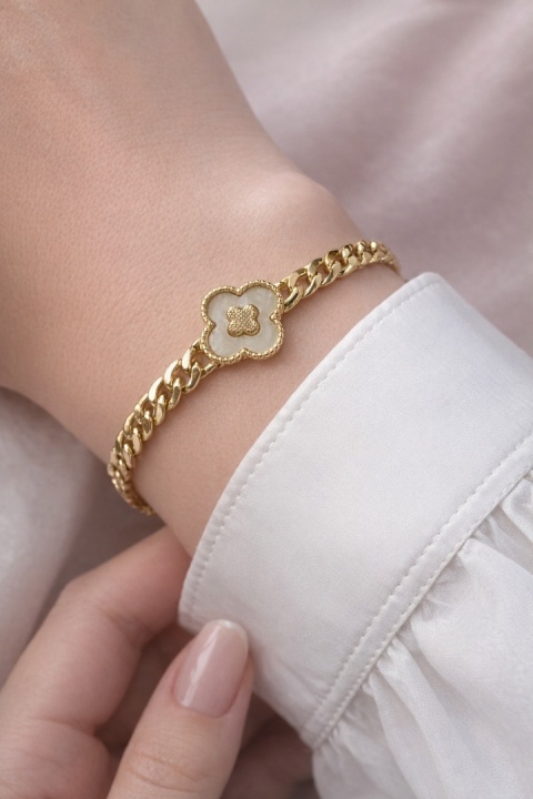 Bransoletka kwiat masa perłowa