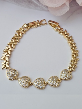 Bransoletka serce kwiatek