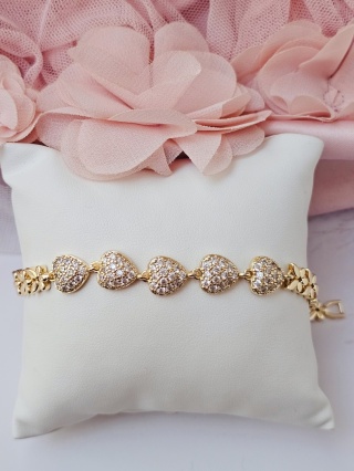 Bransoletka serce kwiatek