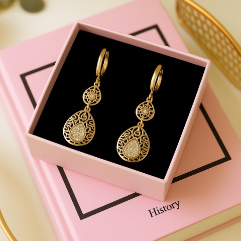 Kolczyki ażurek cyrkonia