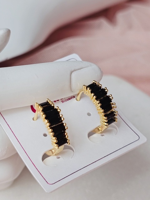 Kolczyki czarny kryształek