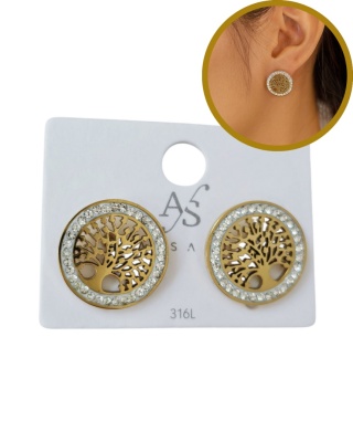 Kolczyki drzewko szczęścia cyrkonia