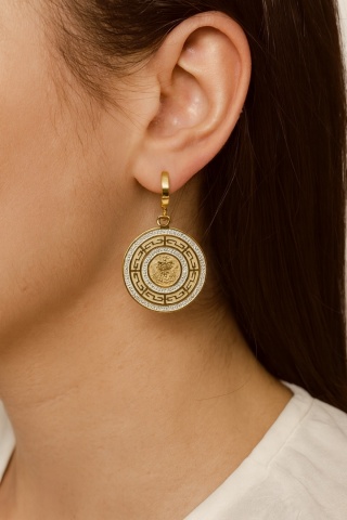 Kolczyki głowa lwa cyrkonia