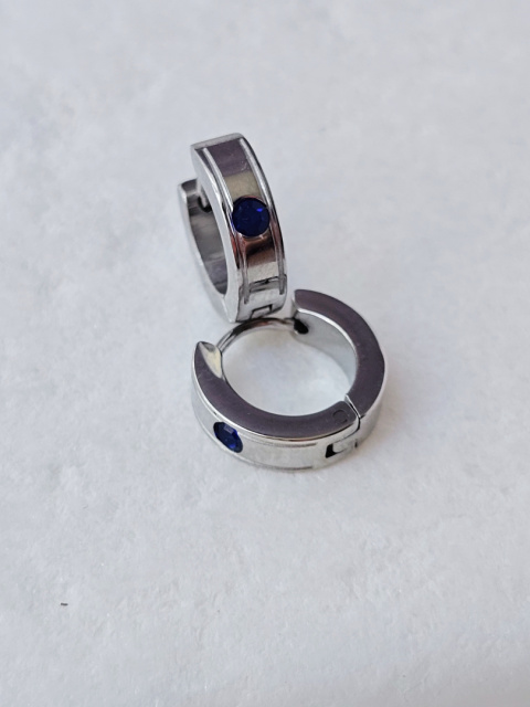 Kolczyki koło szafirowe oczko