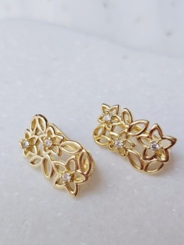 Kolczyki kwiatek cyrkonia