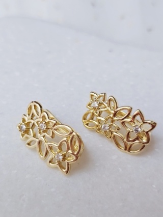 Kolczyki kwiatek cyrkonia
