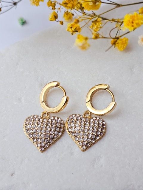 Kolczyki serce cyrkonia