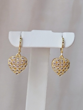 Kolczyki serce cyrkonia