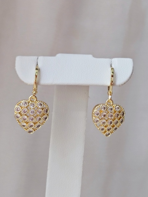 Kolczyki serce cyrkonia