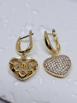 Kolczyki serce cyrkonia