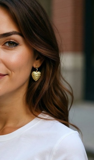 Kolczyki serce kwiatek