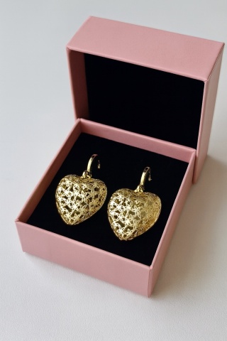 Kolczyki serce kwiatek