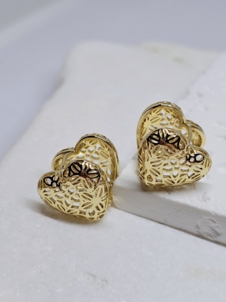 Kolczyki serce kwiatek