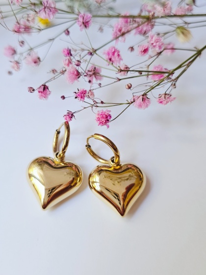 Kolczyki serce pompowane