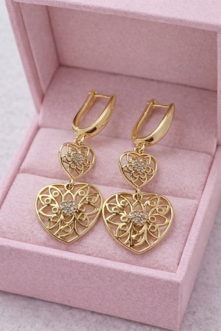 Kolczyki serce wiszące