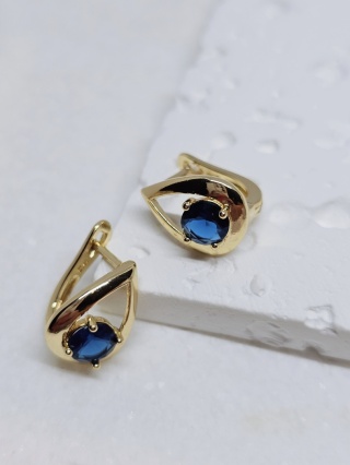 Kolczyki szafirowe oczko