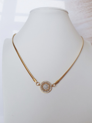 Naszyjnik droga grecka czarna cyrkonia