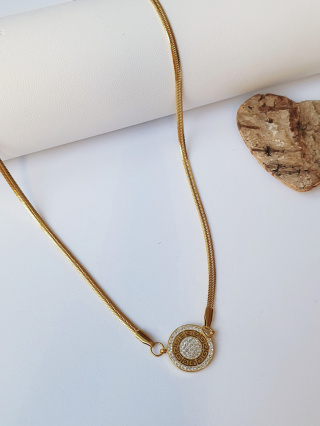 Naszyjnik droga grecka czarna cyrkonia