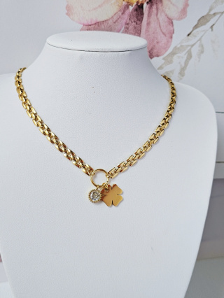 Naszyjnik koniczyna cyrkonia