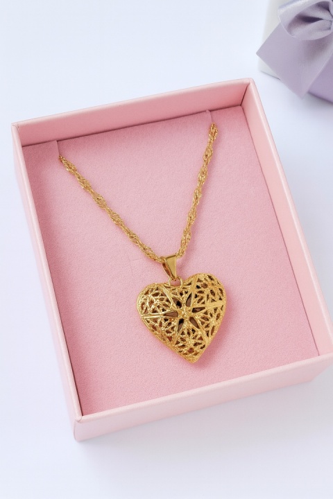Naszyjnik serce ażurek