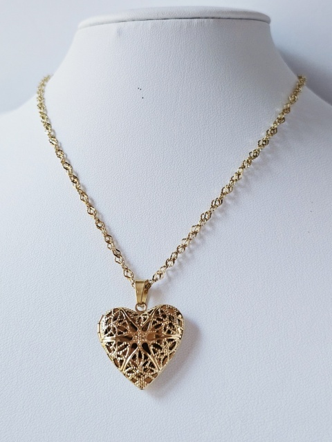 Naszyjnik serce ażurek