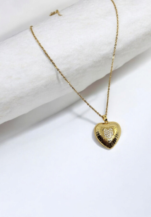 Naszyjnik serce cyrkonia