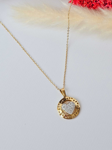 Naszyjnik serce cyrkonia