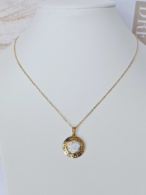 Naszyjnik serce cyrkonia