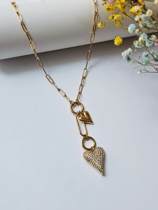 Naszyjnik serce cyrkonia