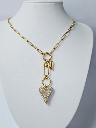 Naszyjnik serce cyrkonia