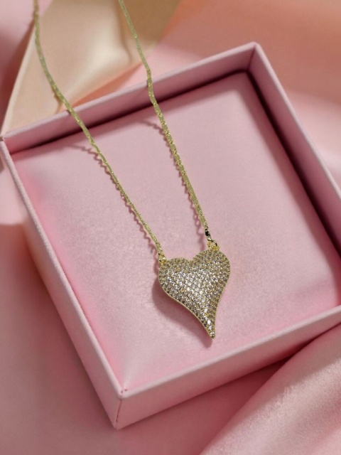 Naszyjnik serce cyrkonia