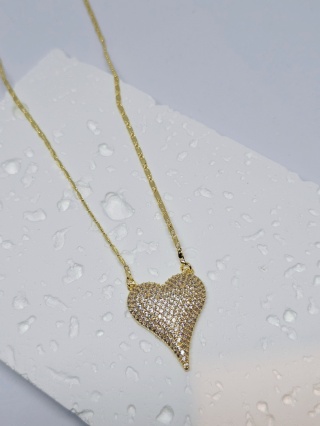 Naszyjnik serce cyrkonia