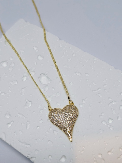 Naszyjnik serce cyrkonia