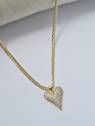 Naszyjnik serce cyrkonia