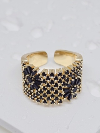 Pierścionek kwiatek kryształek cyrkonia