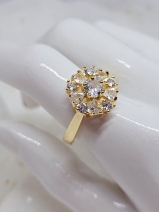 Pierścionek kwiatek kryształek regulacja dowlona