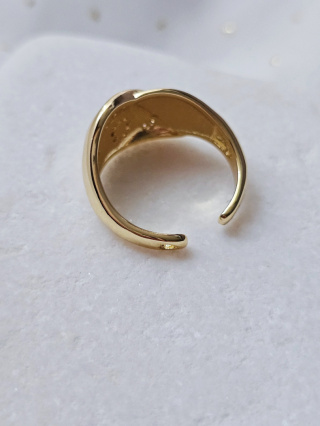 Pierścionek regulowany serce cyrkonia