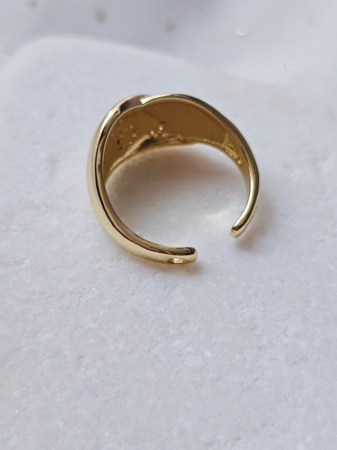 Pierścionek regulowany serce cyrkonia