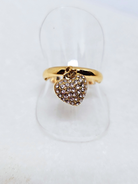 Pierścionek serce cyrkonia