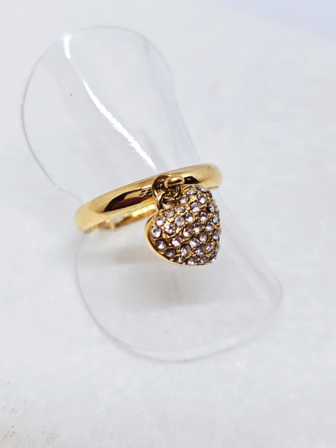 Pierścionek serce cyrkonia