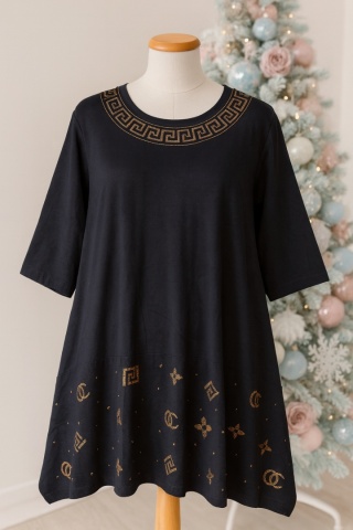 Tunika grecka z cekinami – krój oversize